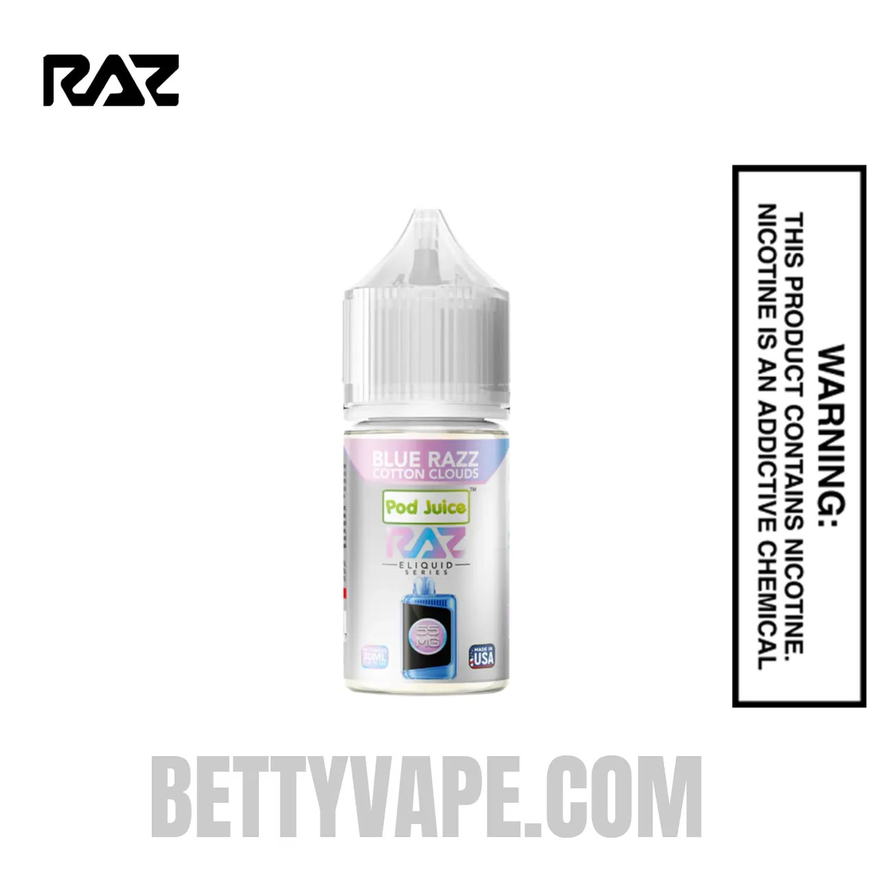 Blue Razz Cotton Clouds Pod Juice X RAZ Salt Nic juice 30 ML