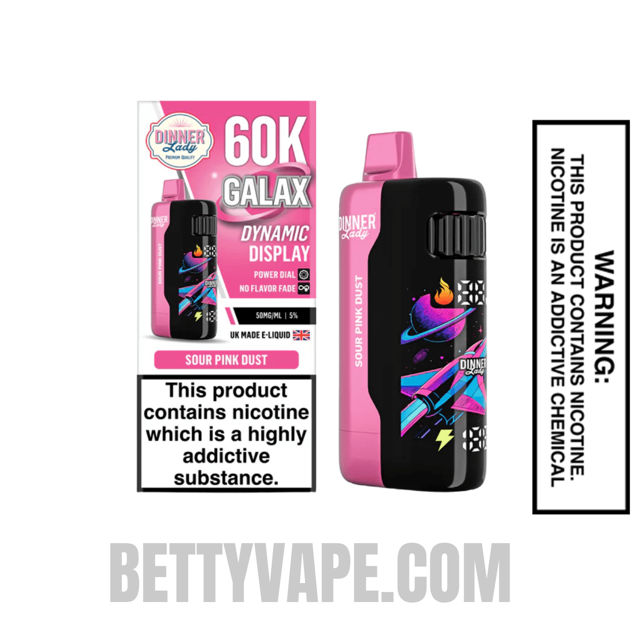 Sour Pink Dust Dinner Lady Galax 60K Disposable Vape With Package Box