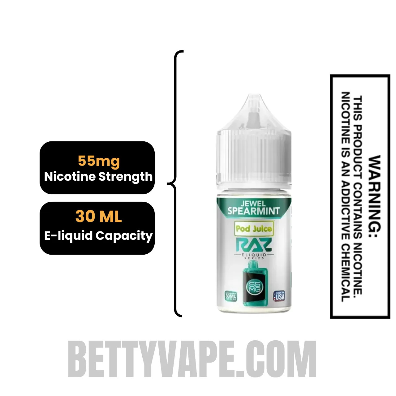 Jewel Spearmint Pod Juice X RAZ Salt Nic juice 30 ML Specifications