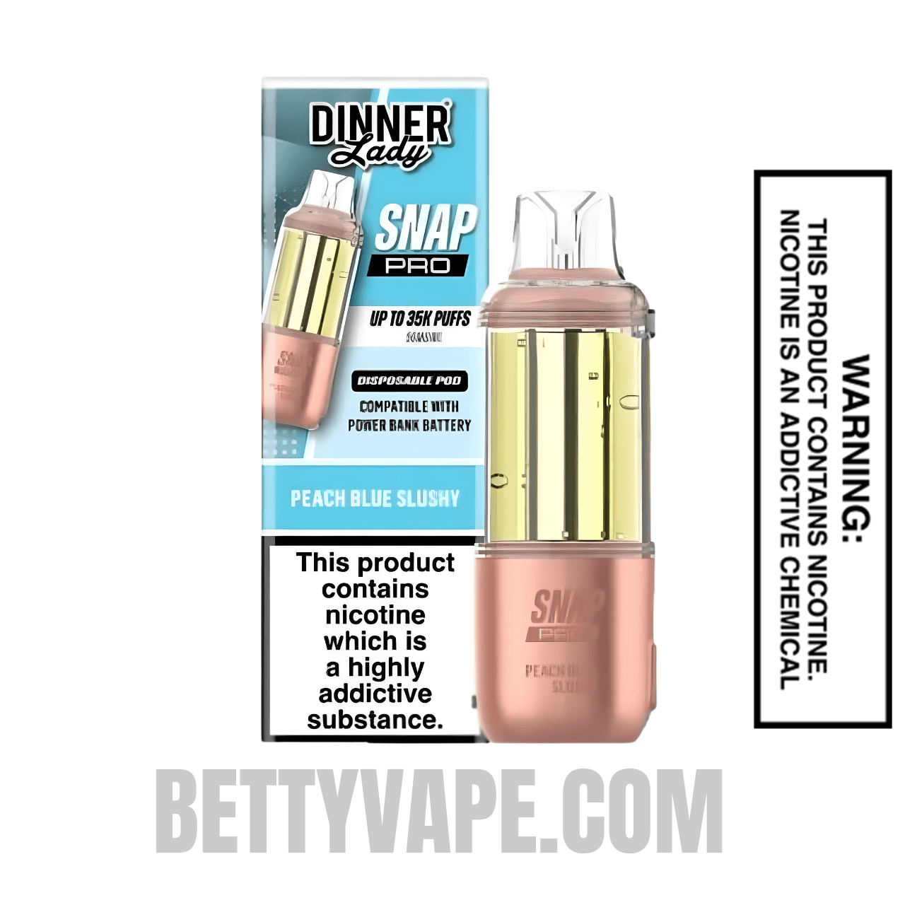 Peach Blue Slushy Dinner Lady Snap Pro 35K Disposable Vape Pod With Package Box