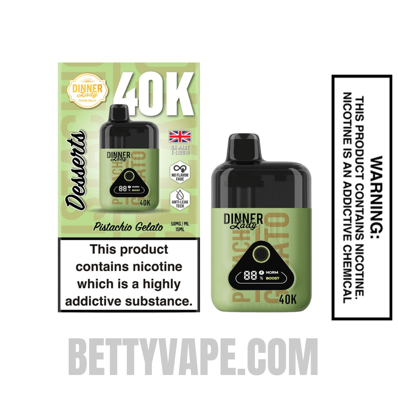 Pistachio Gelato Dinner Lady 40K Disposable Vape With Package Box