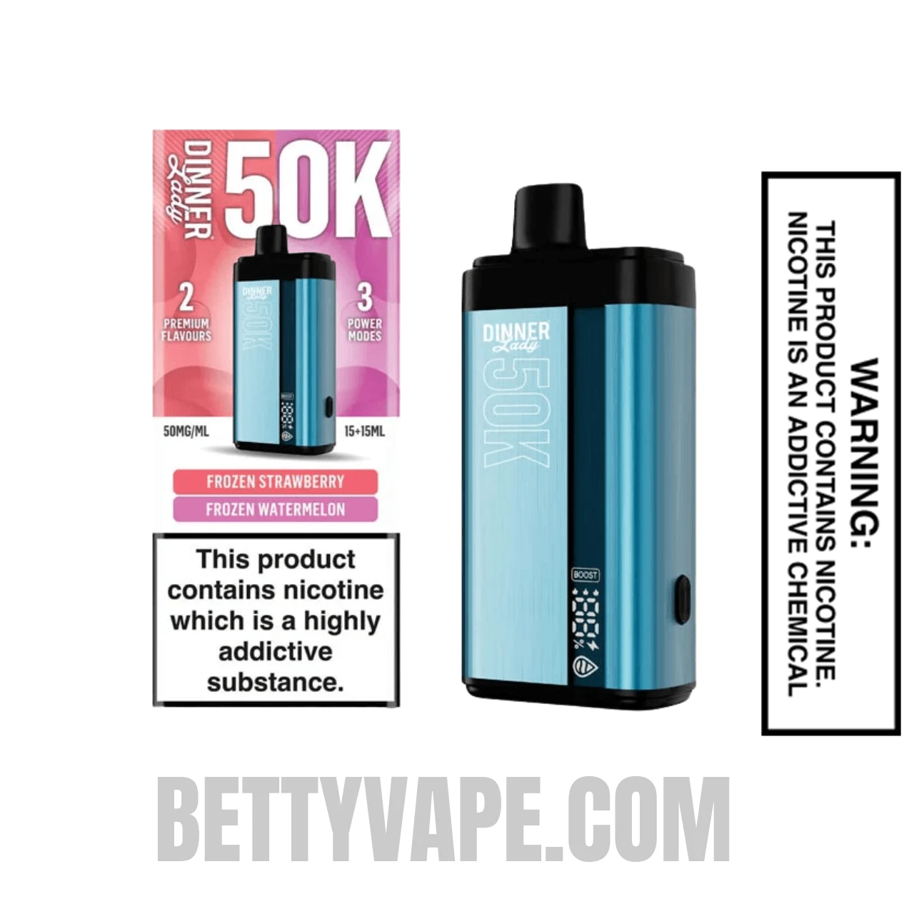 FROZEN Strawberry x FROZEN Watermelon Dinner Lady 50K Disposable Vape Specifications