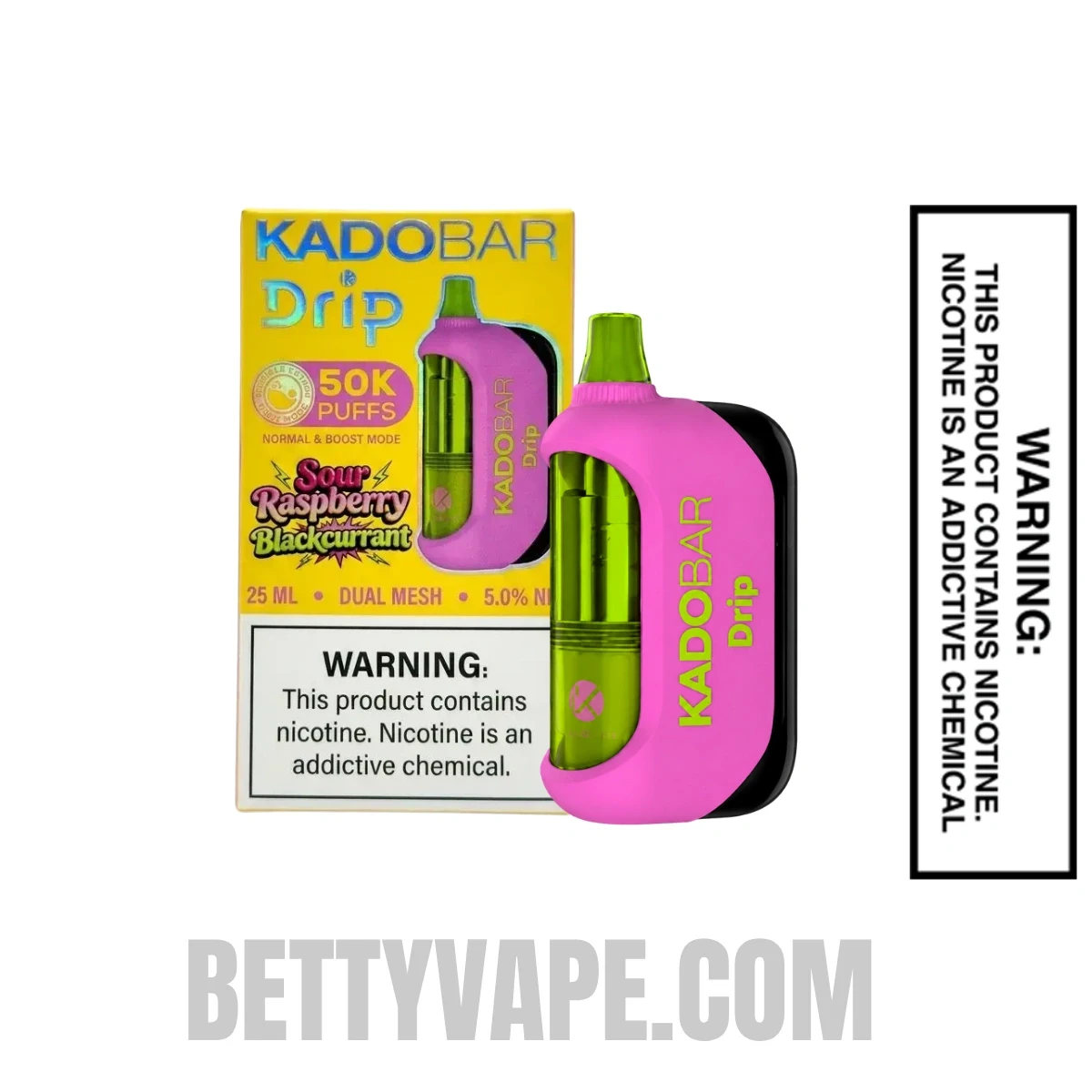 Sour Raspberry Blackcurrant Kado Bar Drip 50K Disposable Vape With Package Box