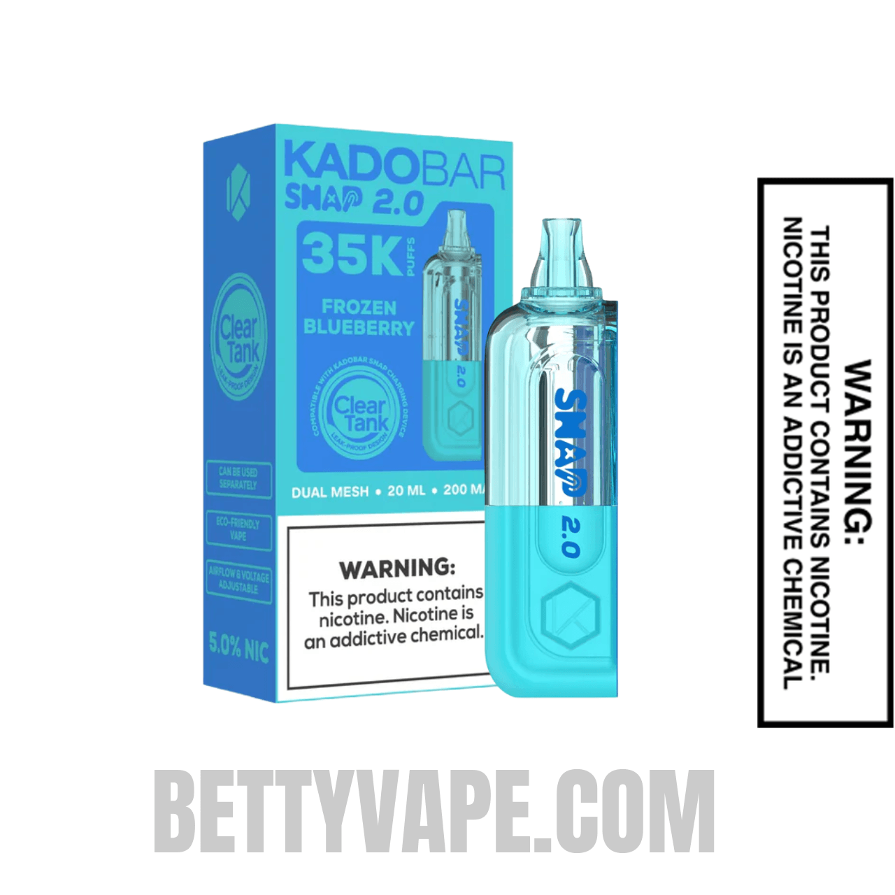 Frozen Blueberry Kado Bar Snap 2.0 35K Disposable Vape Pod With Package Box