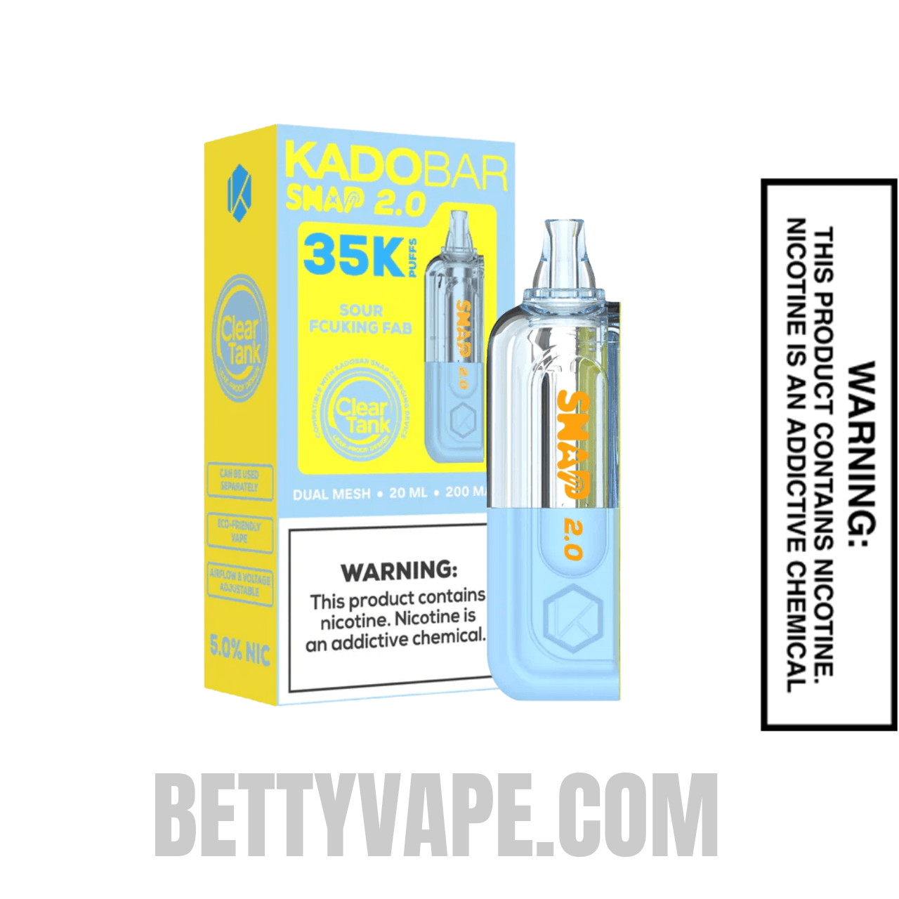 Sour Fcuking Fab Kado Bar Snap 2.0 35K Disposable Vape Pod With Package Box