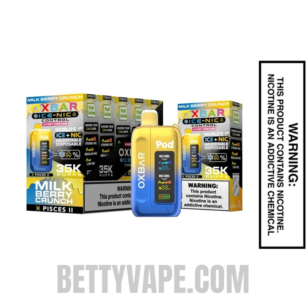 Milk Berry Crunch OXBAR Ice-Nic Control 35K Disposable Vape With Bundle Box