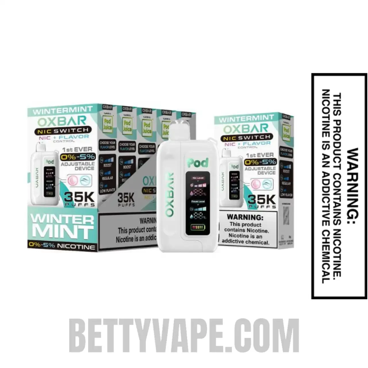 Winter Mint OXBAR X Pod Juice Nic-Switch 35K Disposable Vape with Bundle Box
