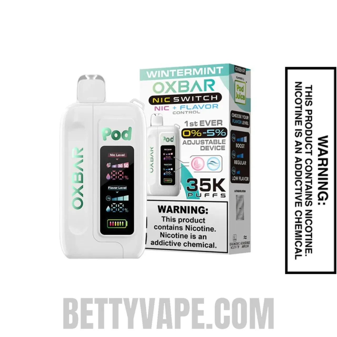 Winter Mint OXBAR X Pod Juice Nic-Switch 35K Disposable Vape With Package Box
