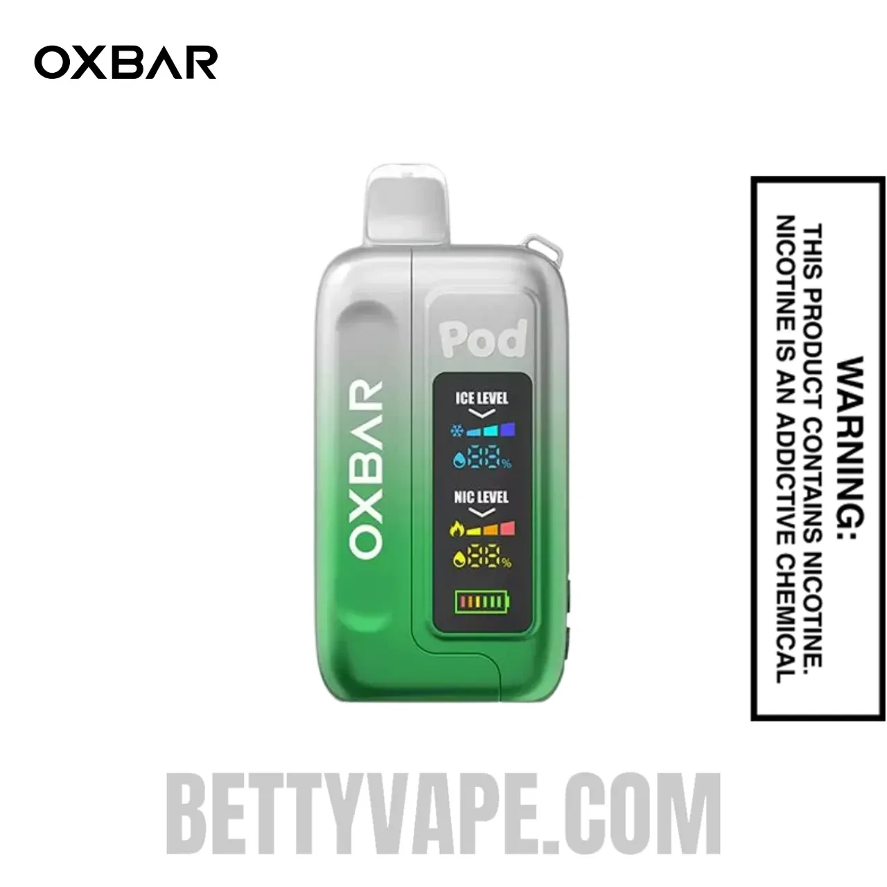 Clear Emerald OXBAR Ice-Nic Control 35K Disposable Vape