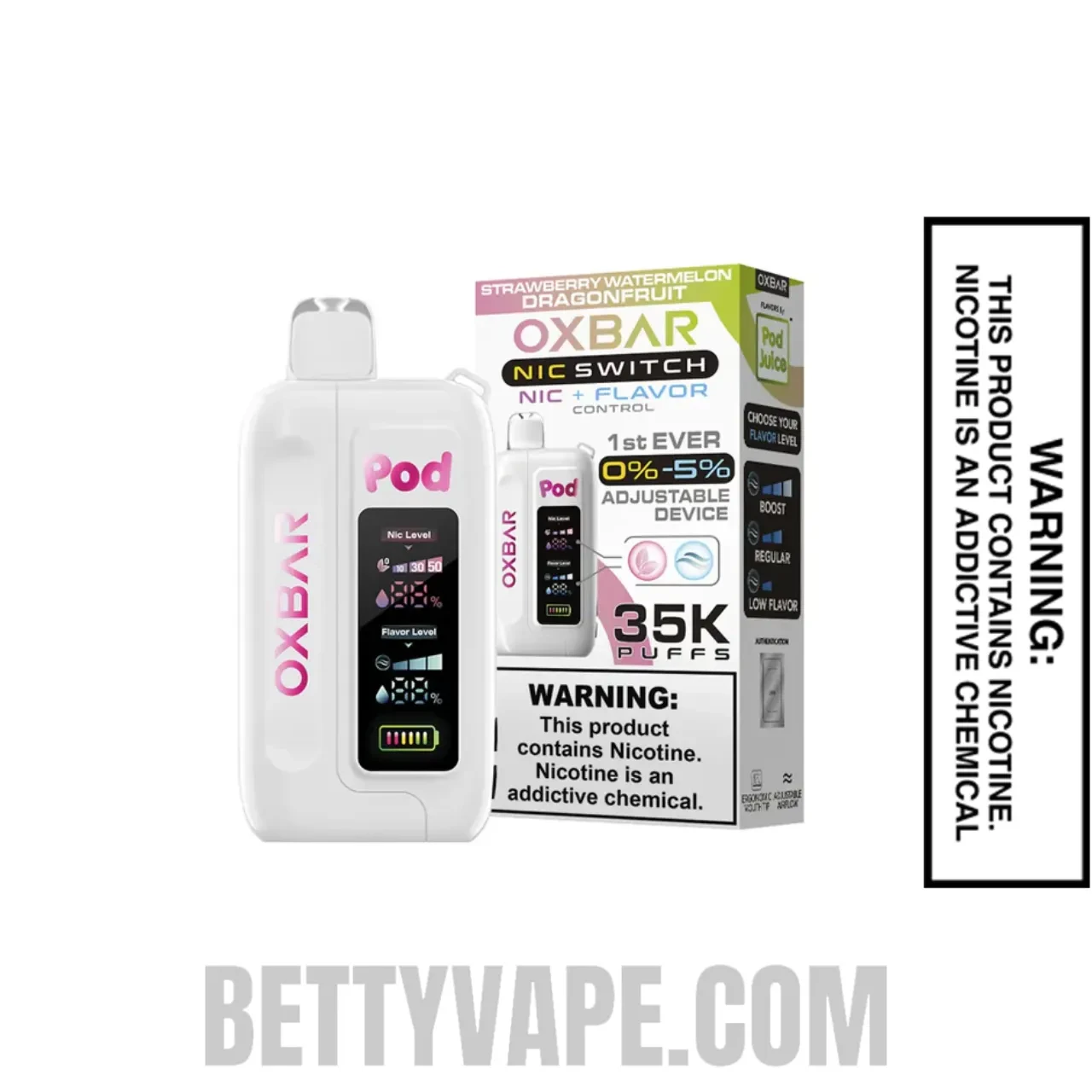 Strawberry Watermelon Dragon Fruit OXBAR X Pod Juice Nic-Switch 35K Disposable Vape With Package Box