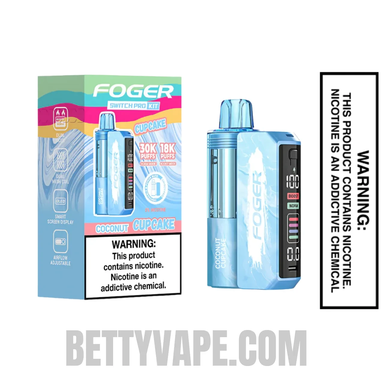 Coconut Cupcake Foger Switch Pro 30K Disposable Vape Kit With Package Box