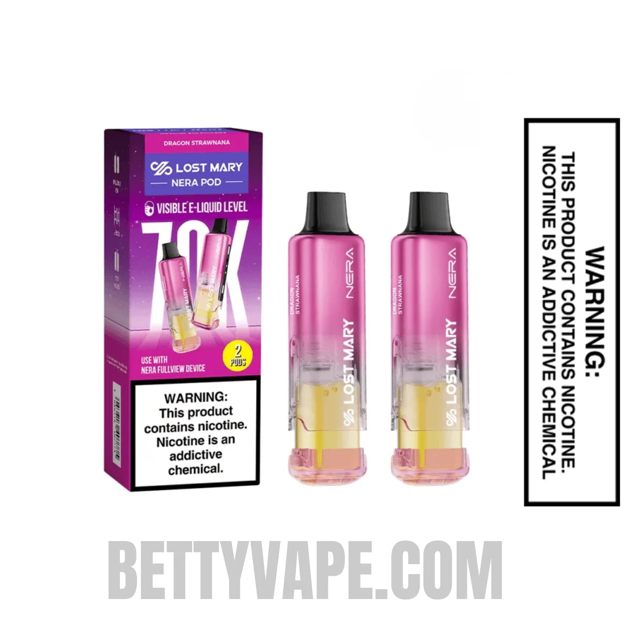 Dragon Strawnana Lost Mary Nera Fullview 70K Disposable Vape Pod with Package Box