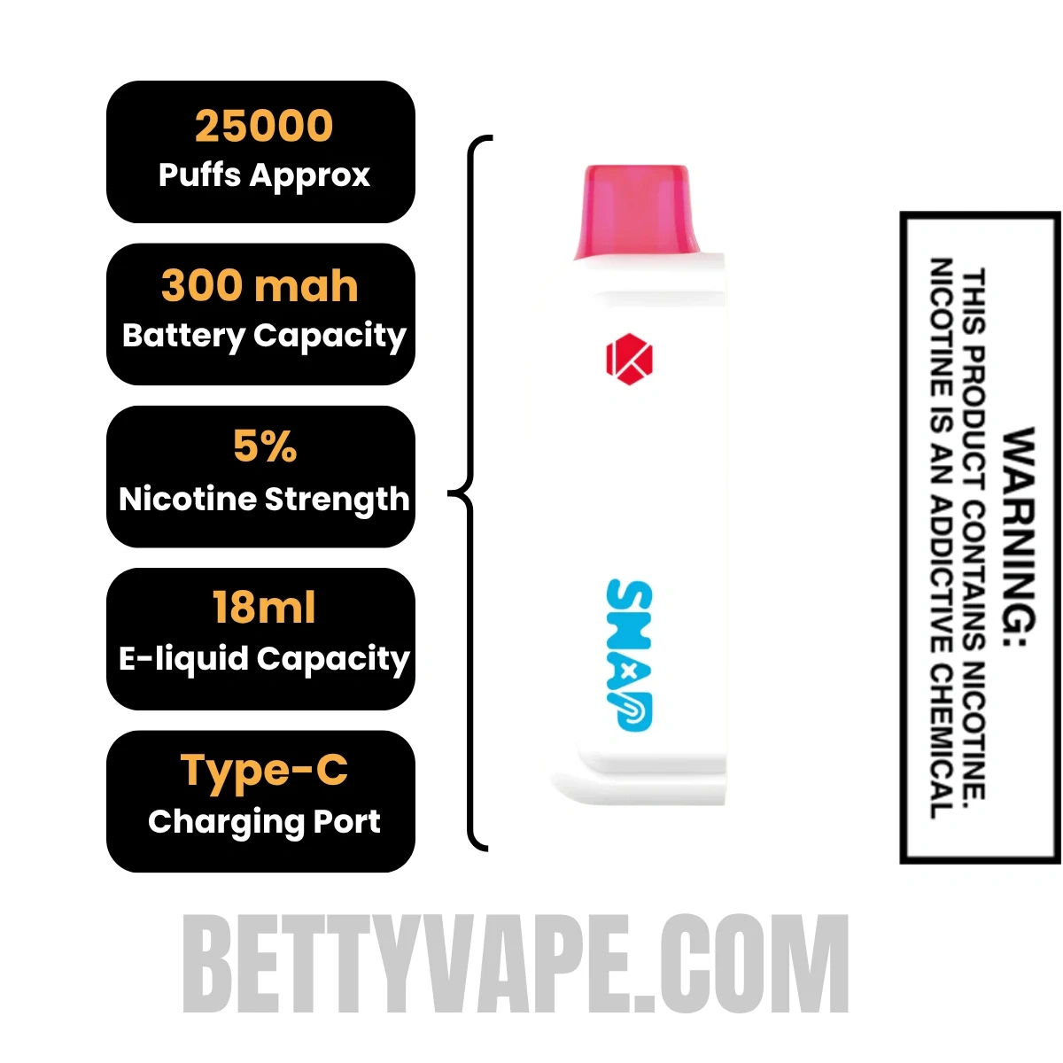 Bomb Pop Kado Bar Snap 25K Disposable Vape Pod With Package Box