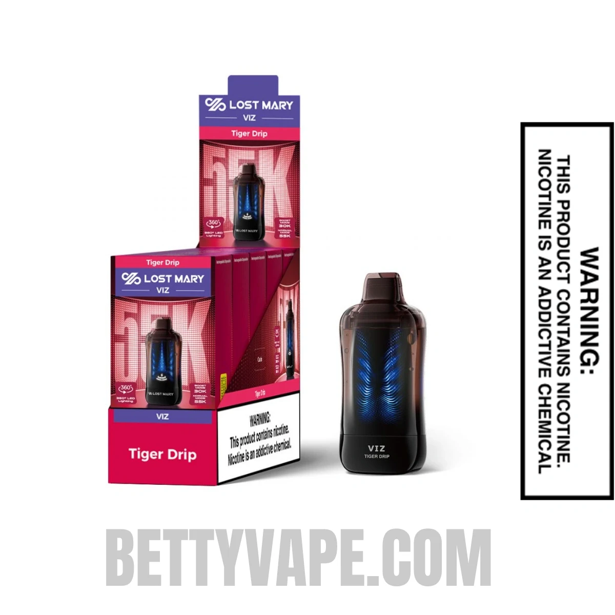 Tiger Drip Lost Mary VIZ 55K Disposable Vape With Bundle Pack