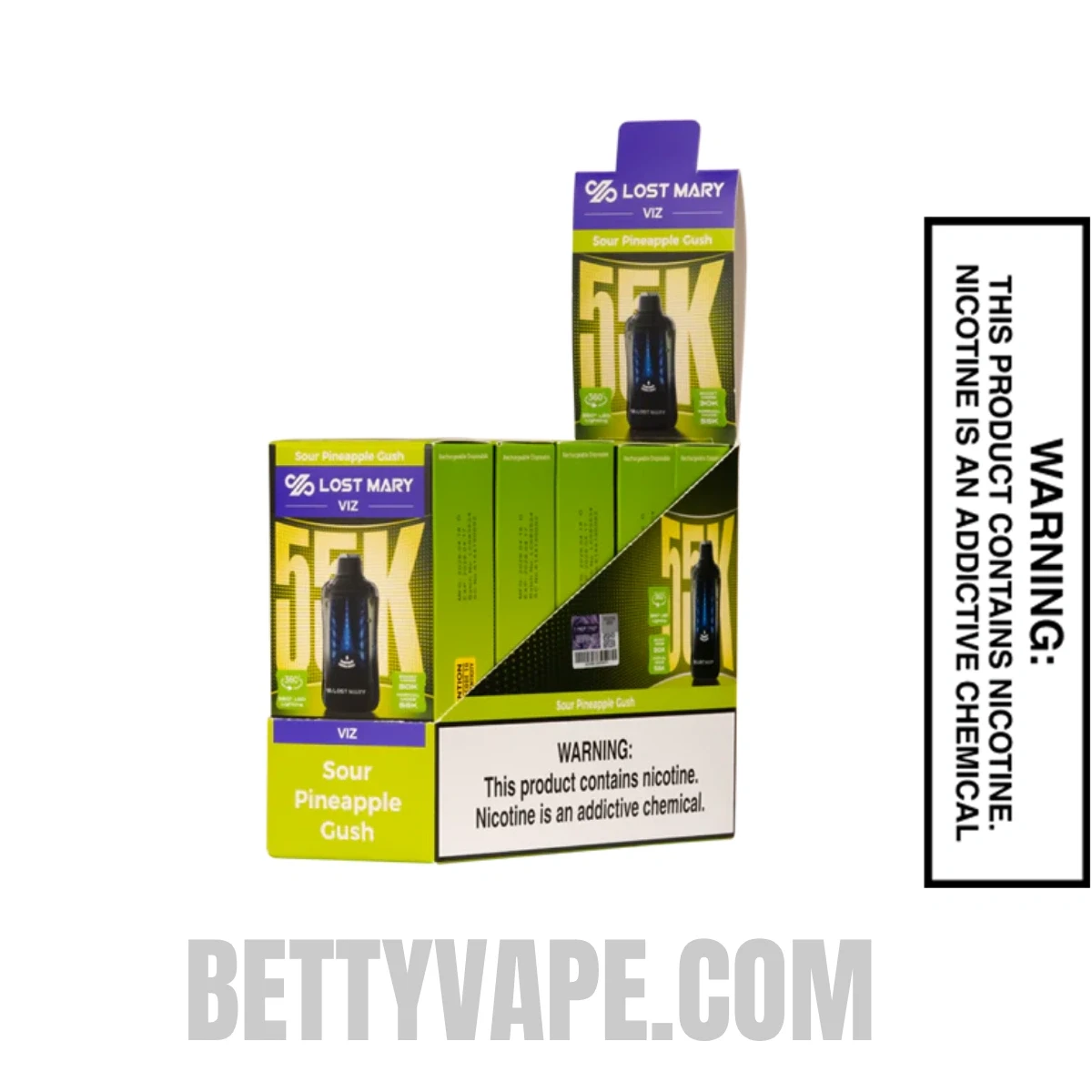 Sour Pineapple Gush Lost Mary VIZ 55K Disposable Vape With Bundle Pack