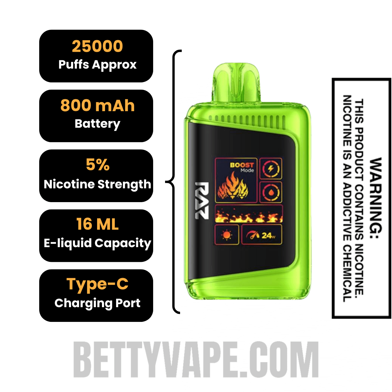 Dragon Straw Nana RAZ LTX 25000 Disposable Vape Specifications