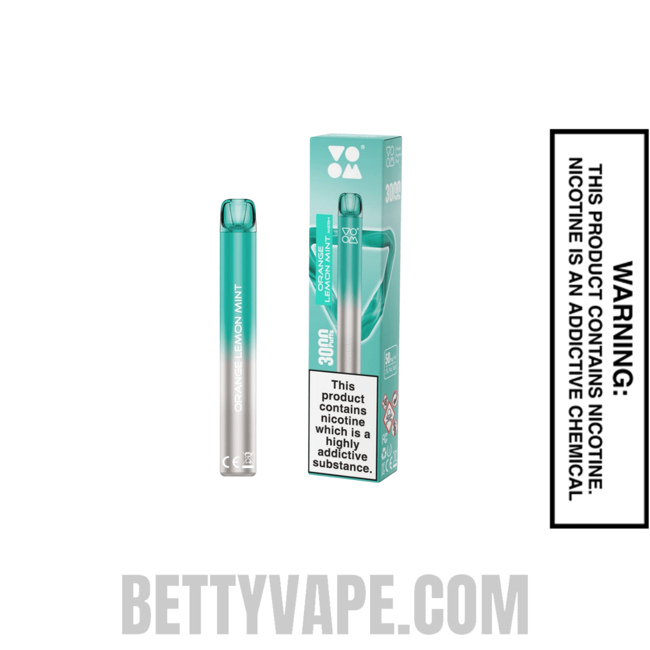 Orange Lemon Mint Voom Mesh 3000 Puffs Disposable Vape With Package Box