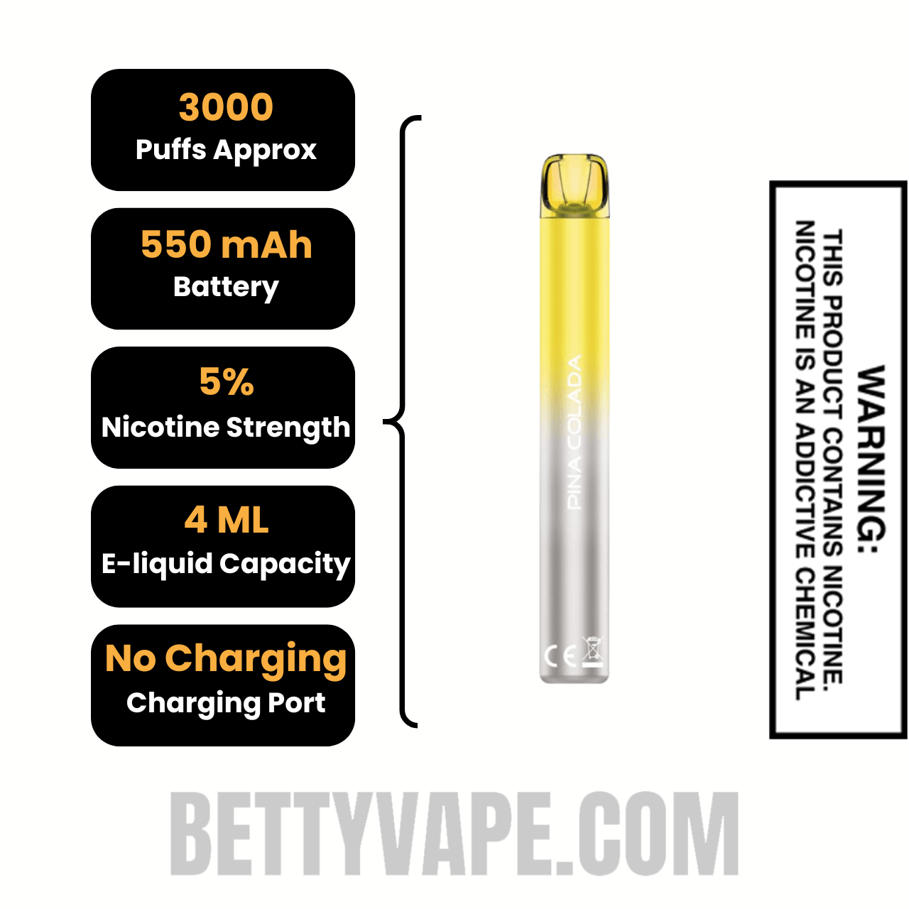 Pina Colada Voom Mesh 3000 Puffs Disposable Vape With Package Box