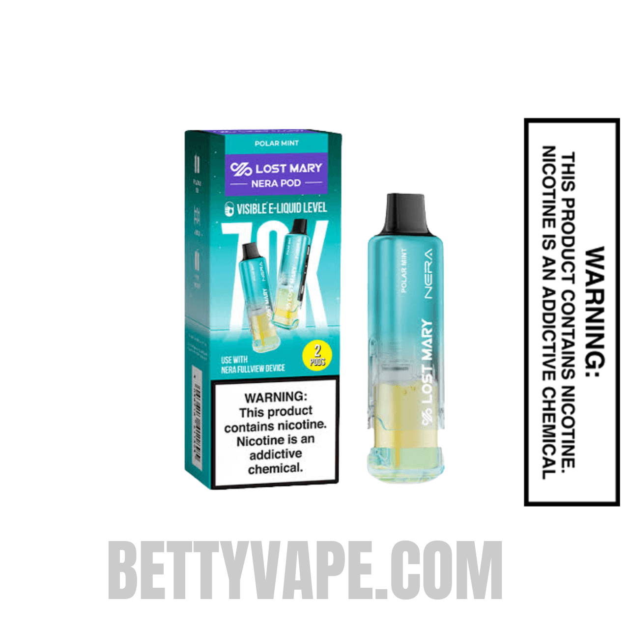 Polar Mint Lost Mary Nera Fullview 70K Disposable Vape Pod With Package Box