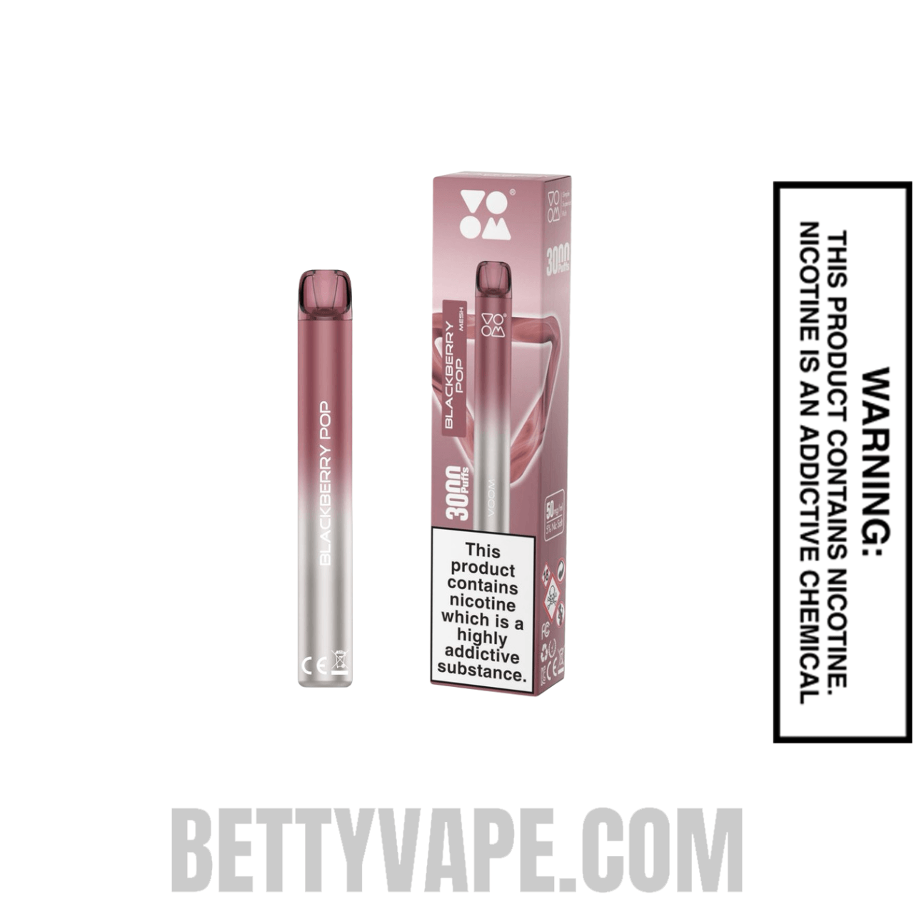 Blackberry Pop Voom Mesh 3000 Puffs Disposable Vape With Package Box
