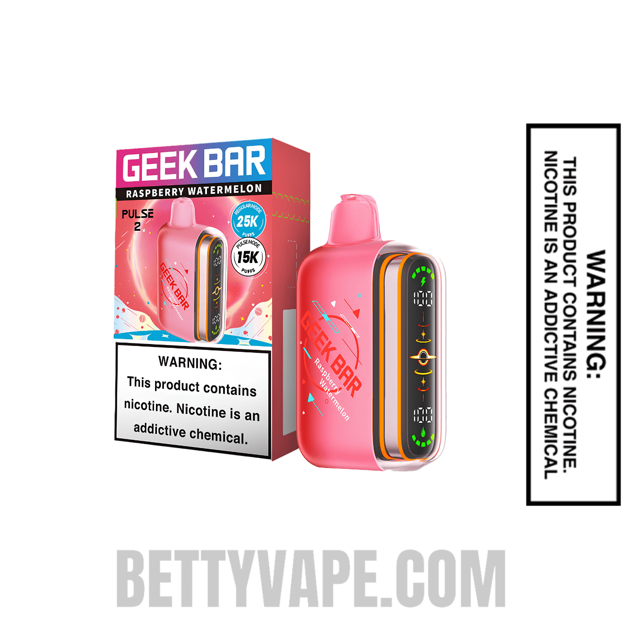 Raspberry Watermelon Geek Bar Pulse 2 Disposable Vape With Package Box