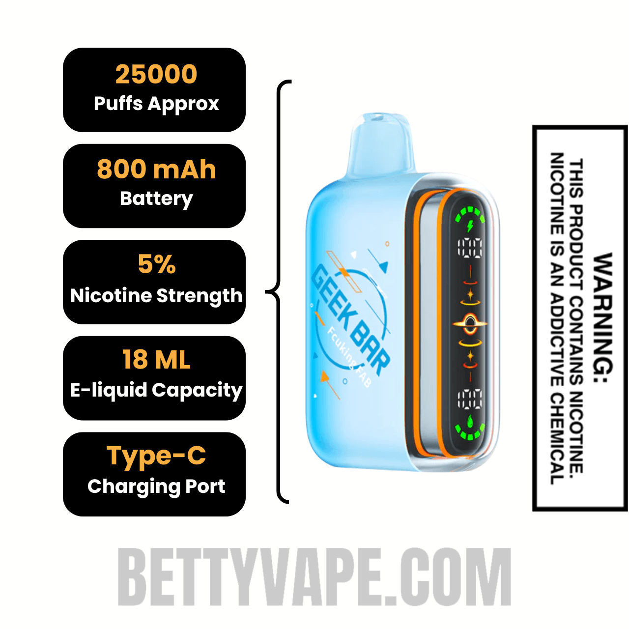 Fcuking Fab Geek Bar Pulse 2 Disposable Vape Specifications