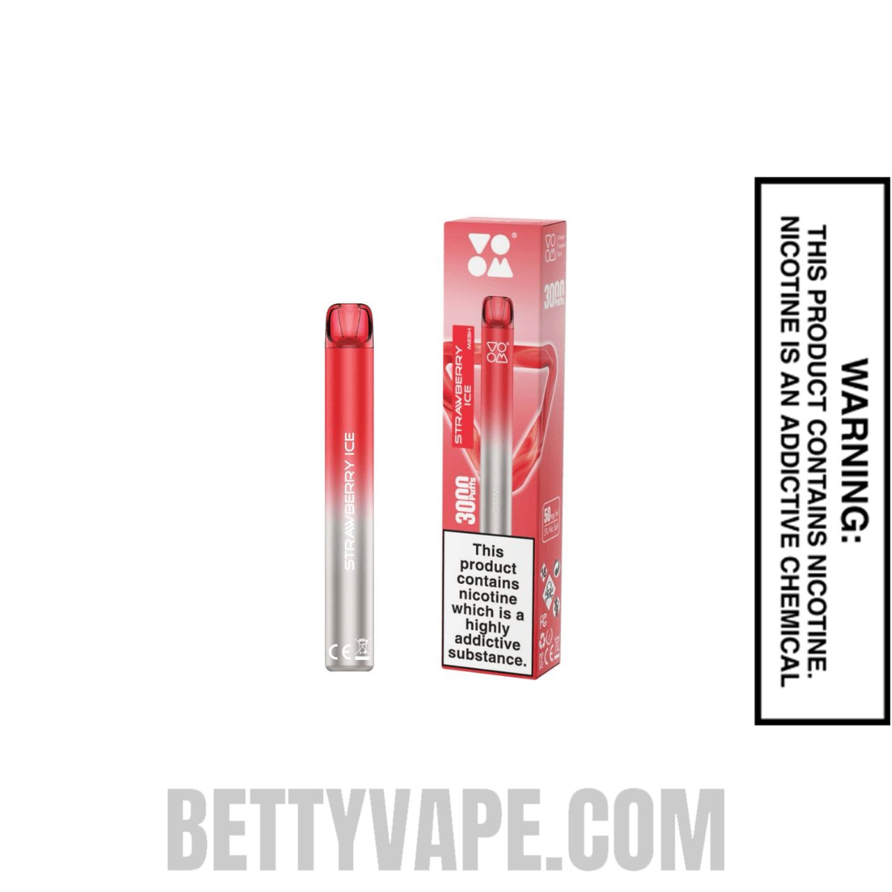 Strawberry Ice Voom Mesh 3000 Puffs Disposable Vape With Package Box