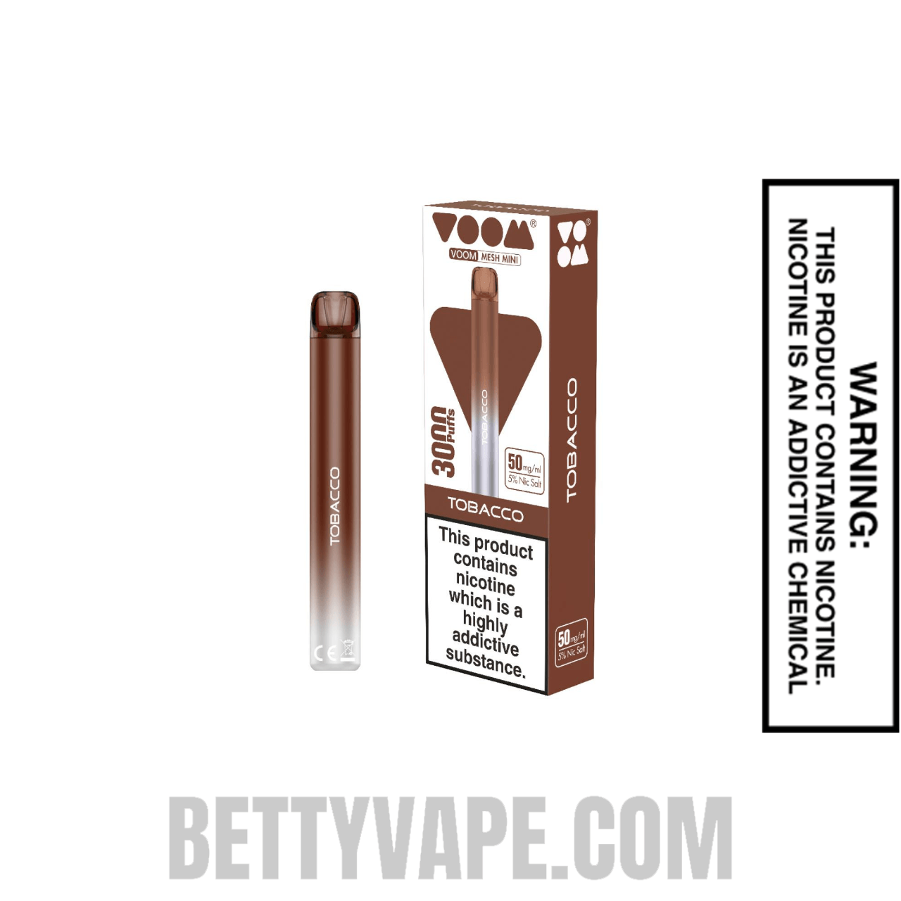 Tobacco Voom Mesh 3000 Puffs Disposable Vape With Package Box
