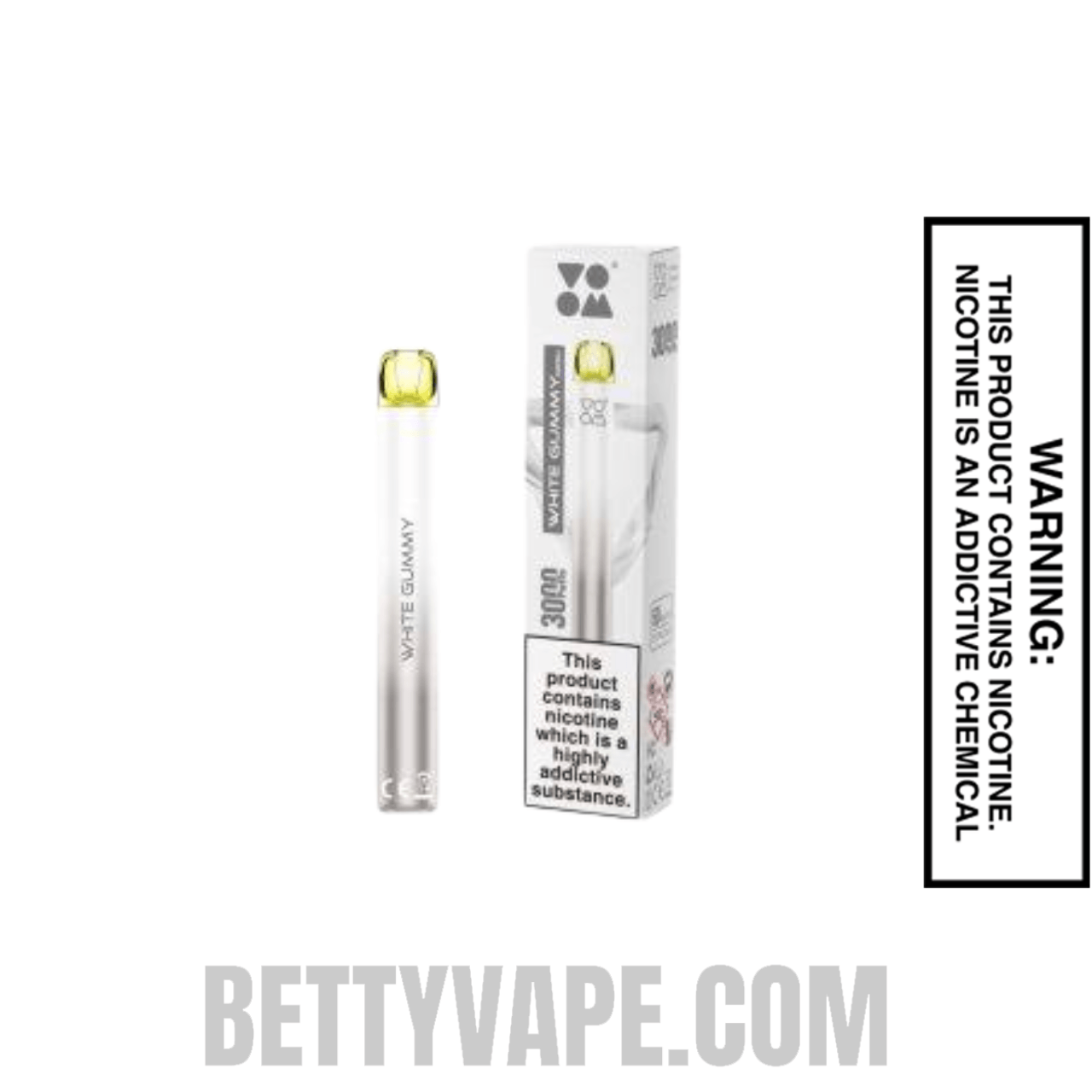 White Gummy Voom Mesh 3000 Puffs Disposable Vape With Package Box