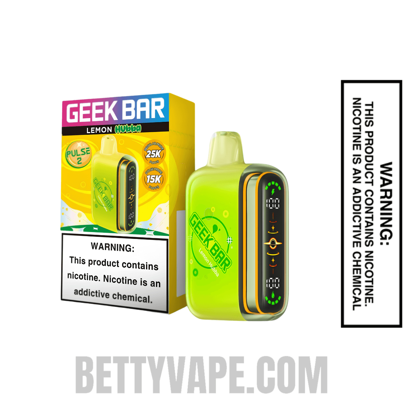 Lemon Geek Bar Pulse 2 Hubba Edition Disposable Vape With Package Box
