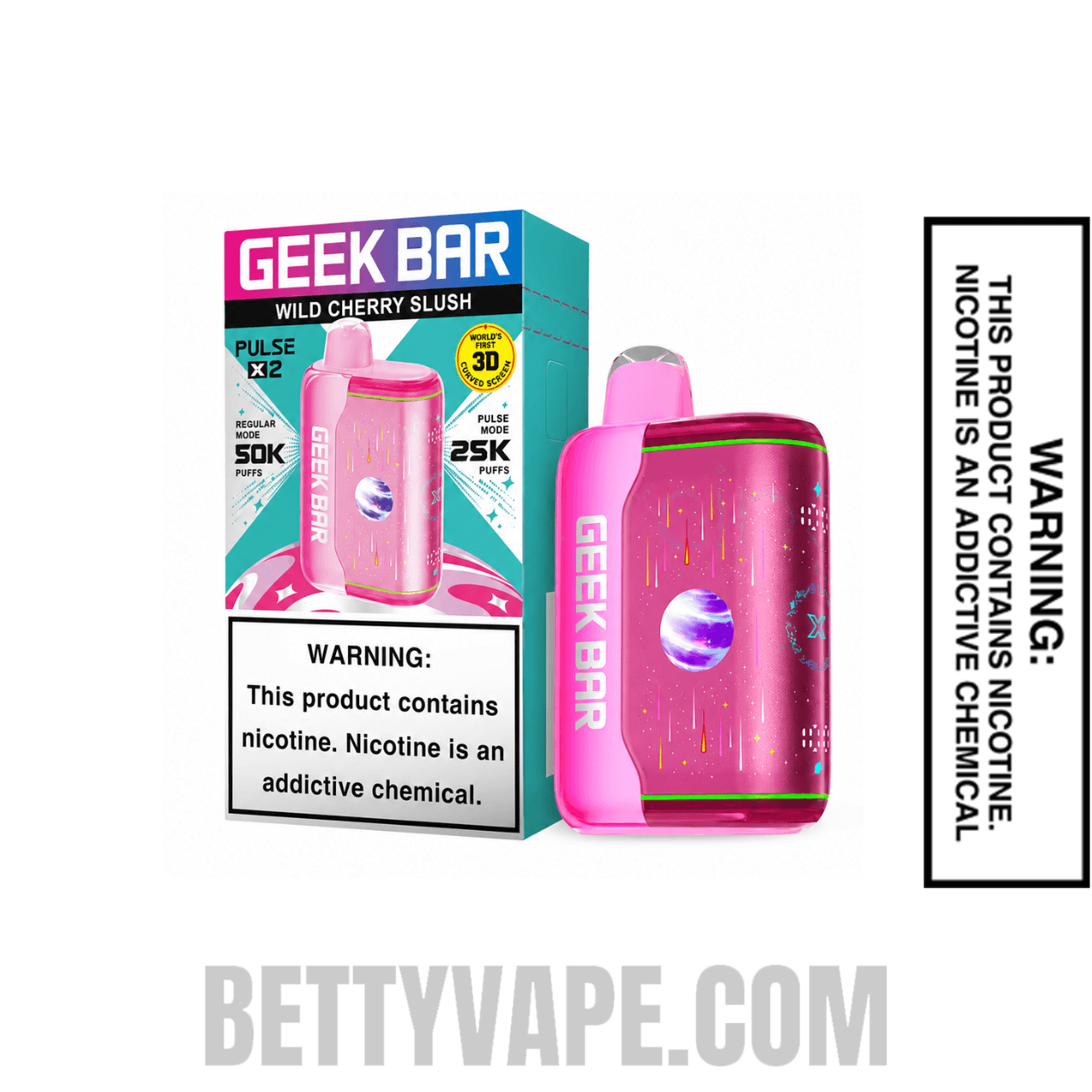 Wild Cherry Slush Geek Bar Pulse X2 Disposable Vape With Package Box