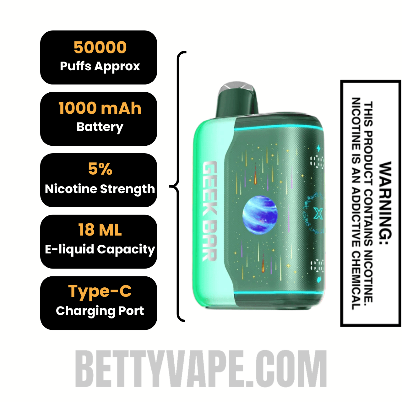 Watermelon Bull Geek Bar Pulse X2 Disposable Vape Specifications