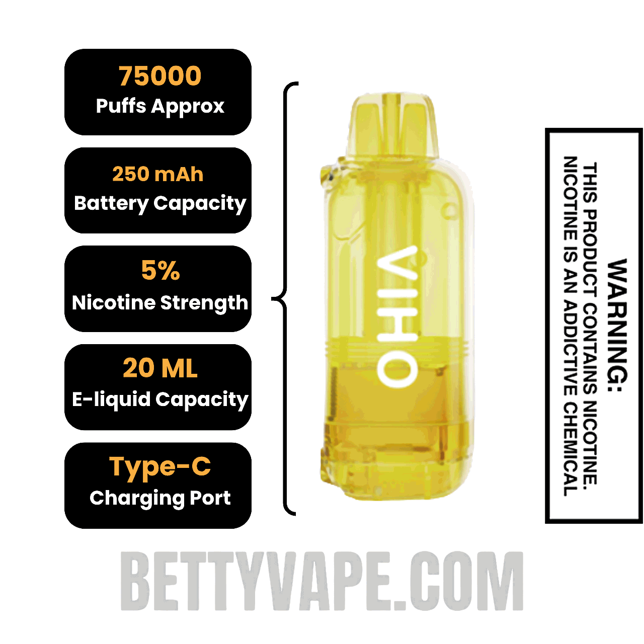 Banana Icy VIHO Shadow 75K Vape Pod Specifications