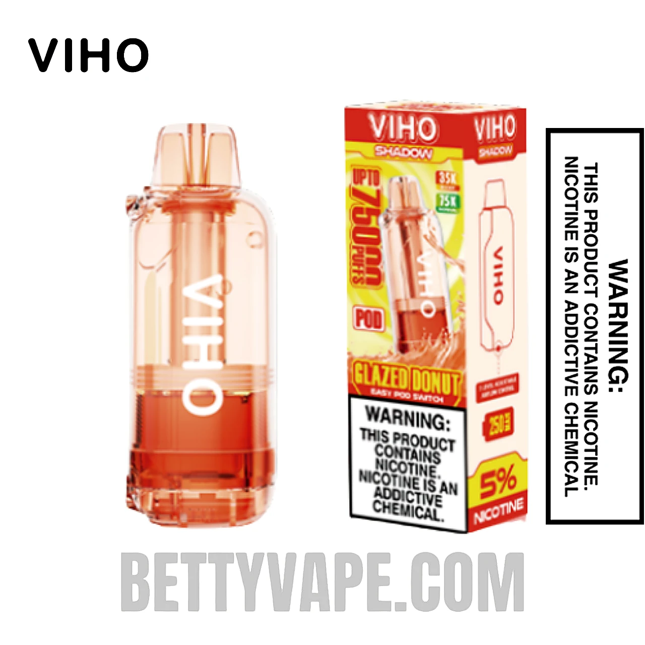 Glazed Donut VIHO Shadow 75K Disposable Vape Pod with Package Box