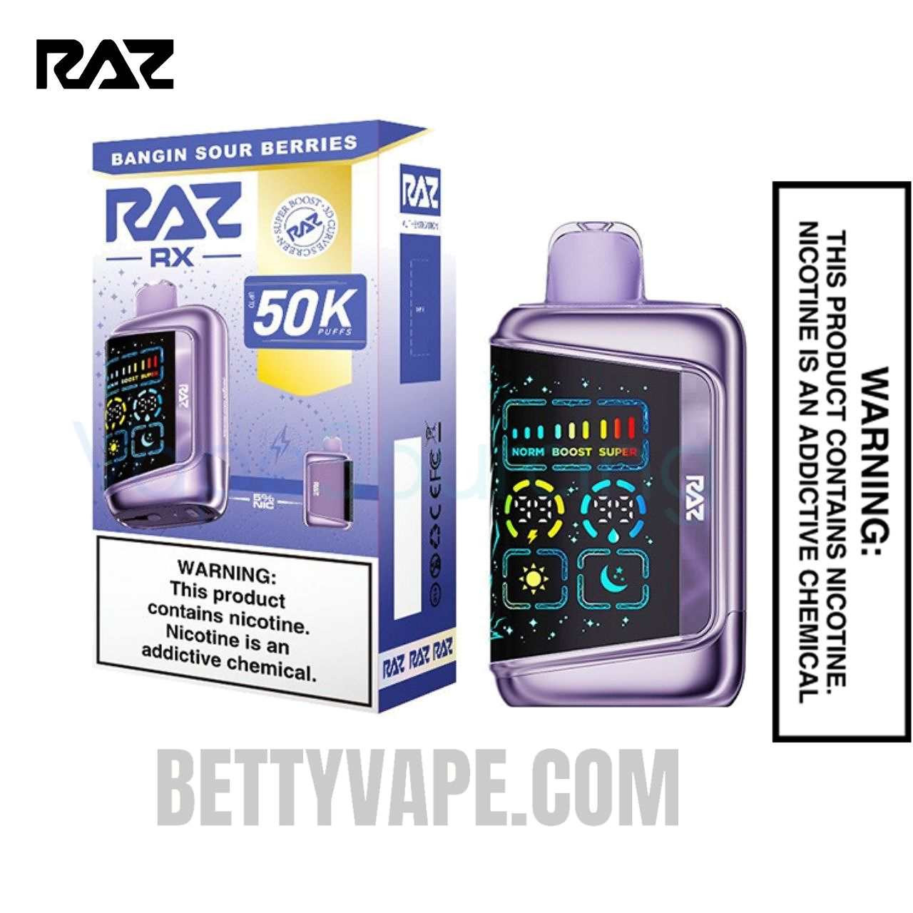 Bangin Sour Berries RAZ RX50K Disposable Vape With Package Box