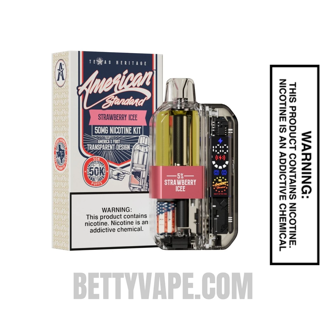 Strawberry Icee American Standard 50K Disposable Vape Kit With Package Box
