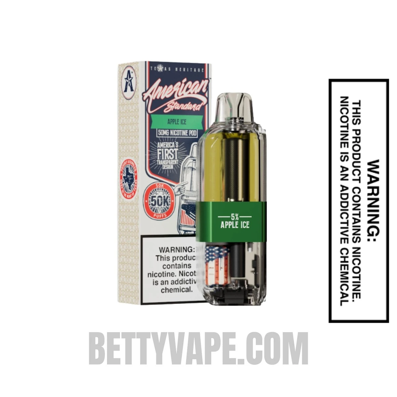Apple Ice American Standard 50K Disposable Vape Pod With Package Box