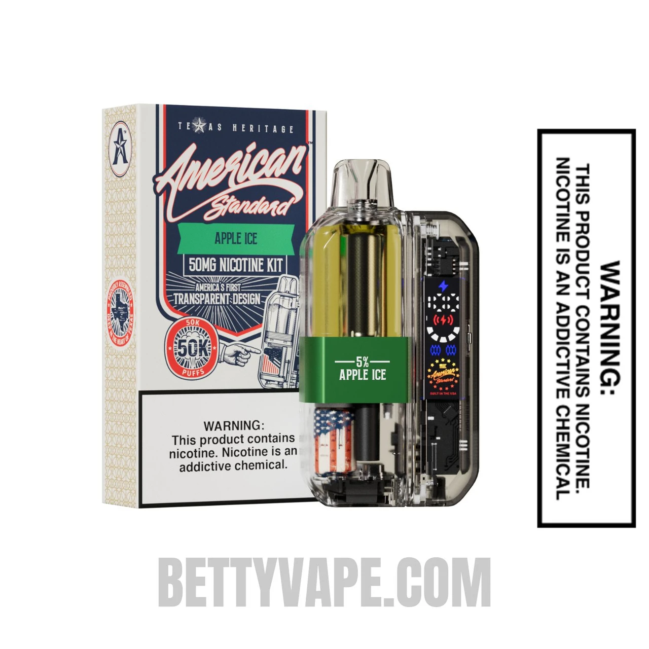 Apple Ice American Standard 50K Disposable Vape Kit With Package Box