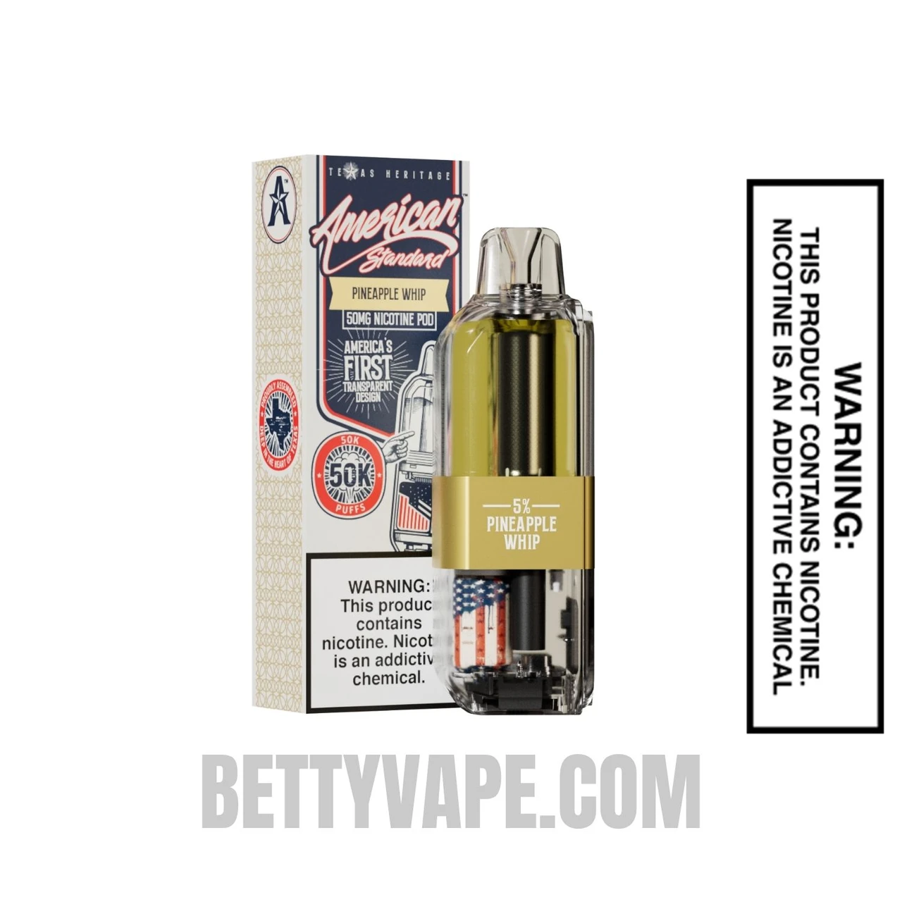 Pineapple Whip American Standard 50K Disposable Vape Pod With Package Box
