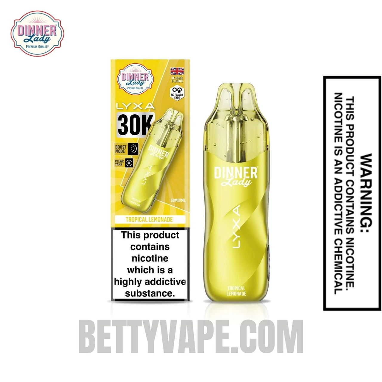 Tropical Lemonade Dinner Lady LYXA 30K Disposable Vape With Package Box