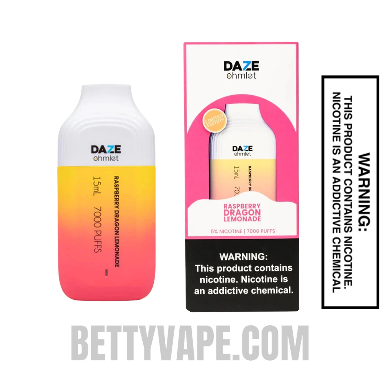 Raspberry Dragon Lemonade Daze Ohmlet Disposable Vape 7000 Puffs With Package Box
