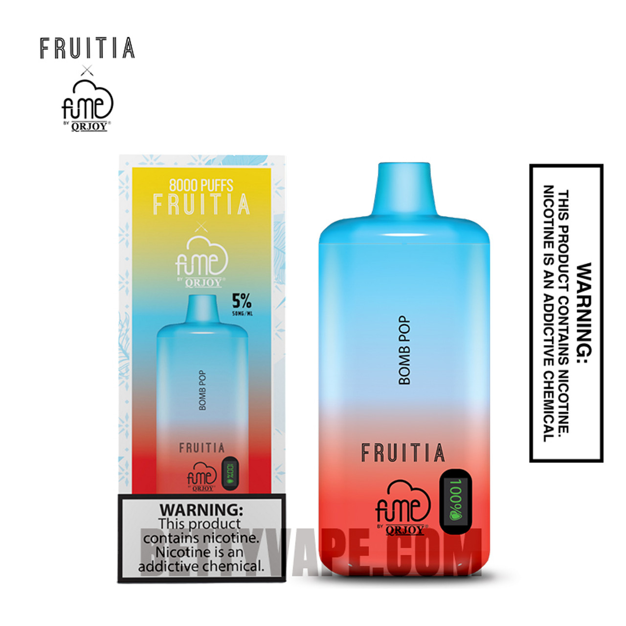 Bomb Pop Fruitia X Fume Disposable Vape 8000 Puffs
