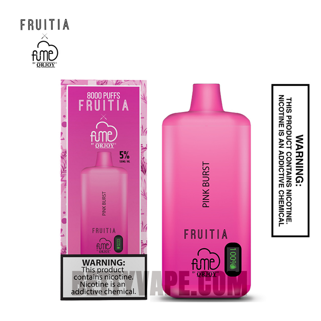 Pink Burst Fruitia X Fume Disposable Vape 8000 Puffs