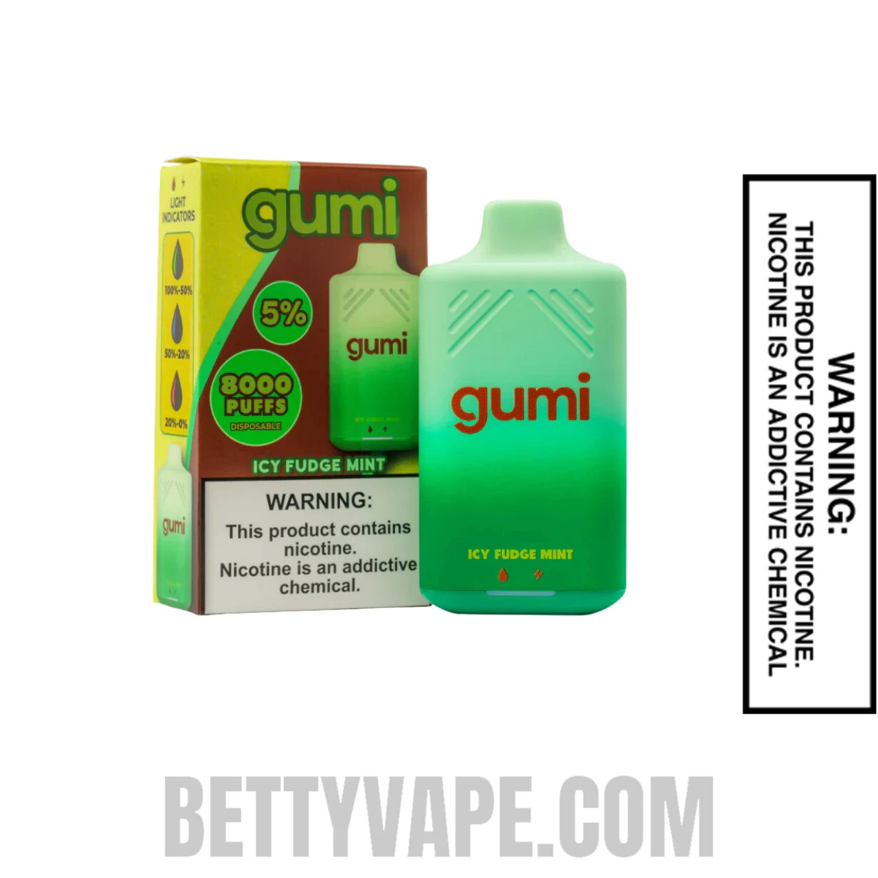 Icy Fudge Mint Gumi Bar Disposable Vape 8000 Puffs With Package Box