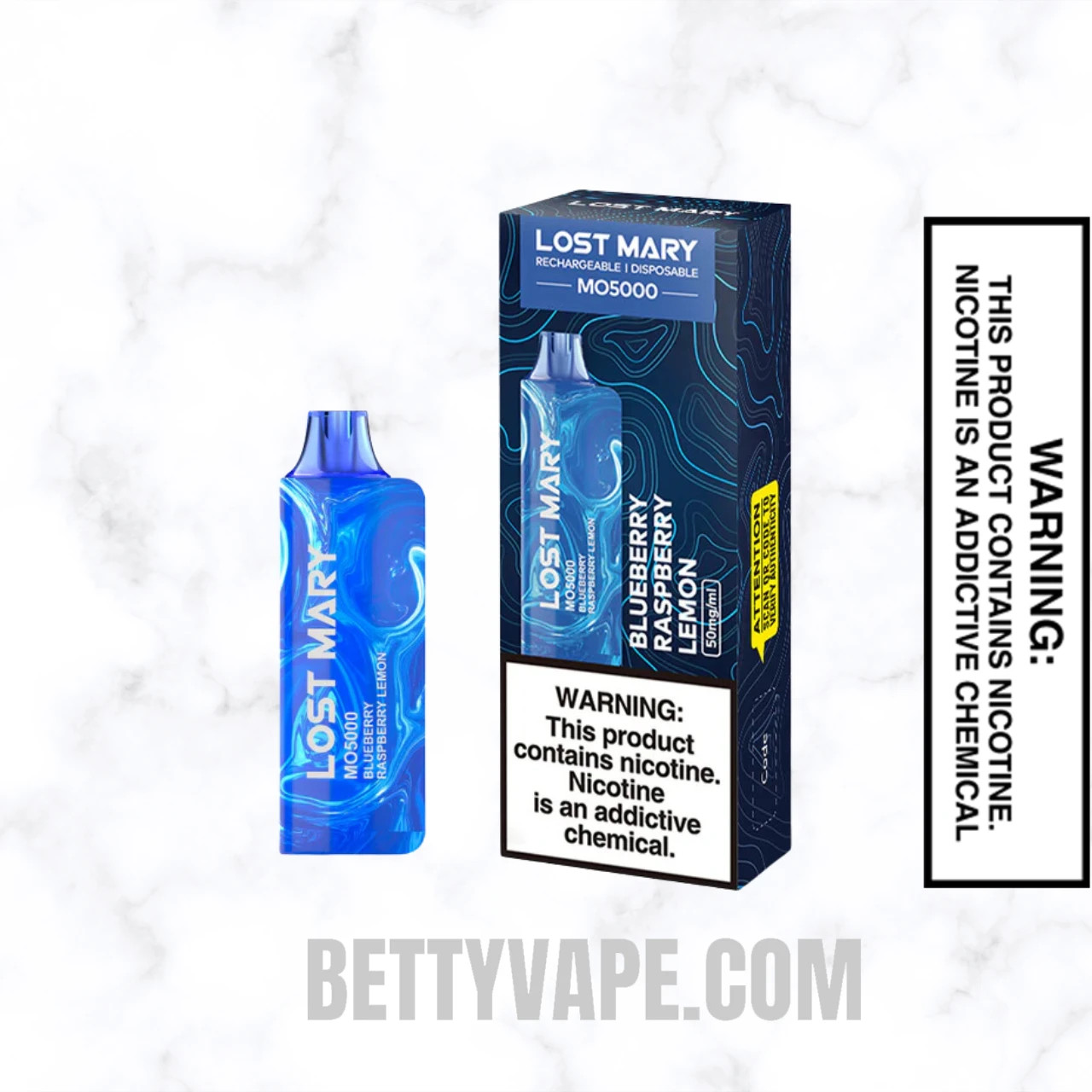 Blueberry Raspberry Lemon Lost Mary MO5000 Disposable Vape With Package Box