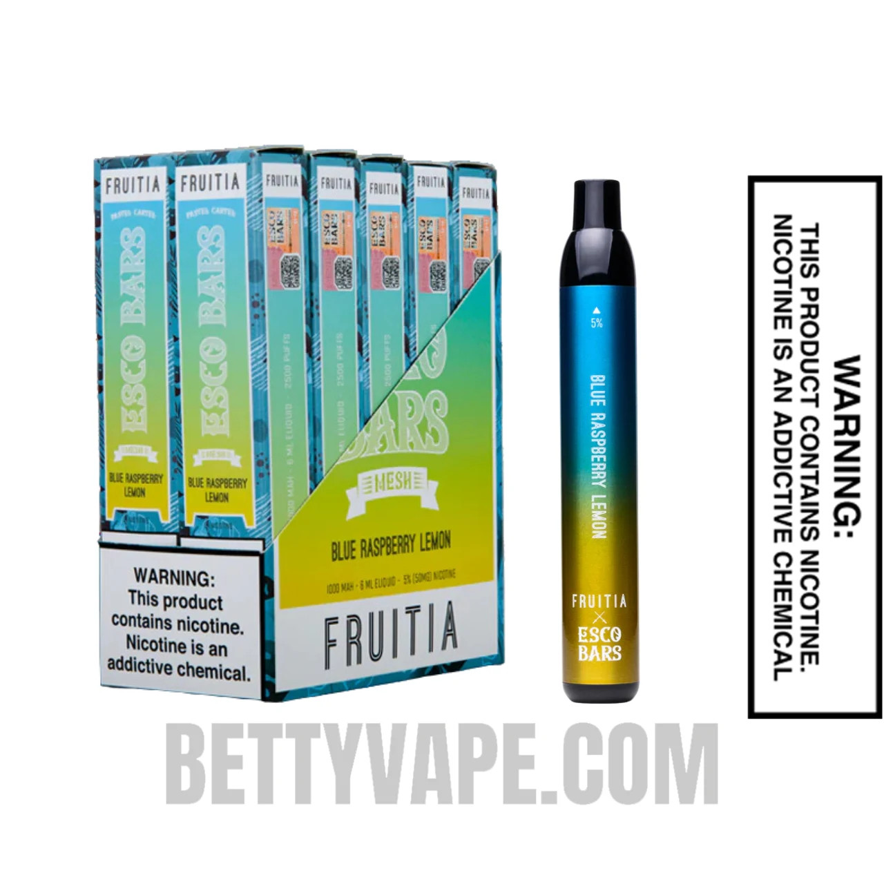 Blue Raspberry Lemon Esco Bar 2500 Puffs Disposable Vape with Bundle Pack