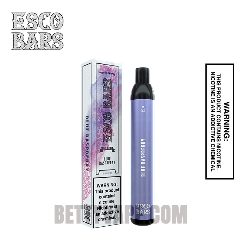 Blue Raspberry Ice Esco Bar 2500 Puffs Disposable Vape With Package Box