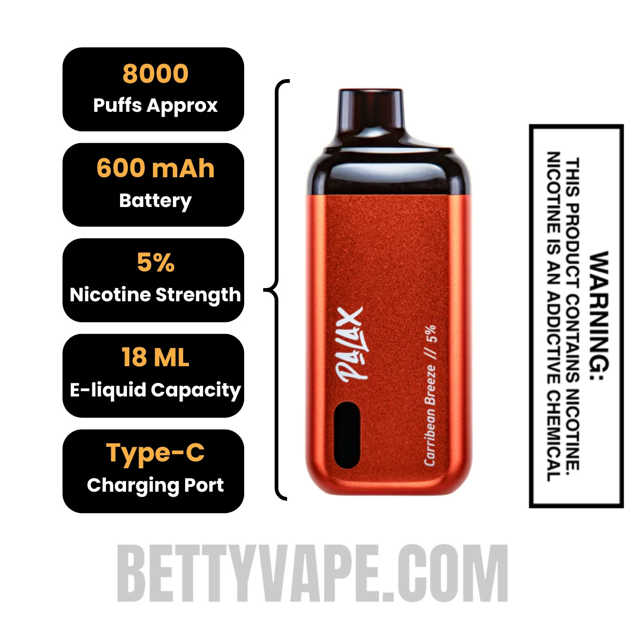 Palax Caribbean Breeze KC8000 Disposable Vape | Betty Vape