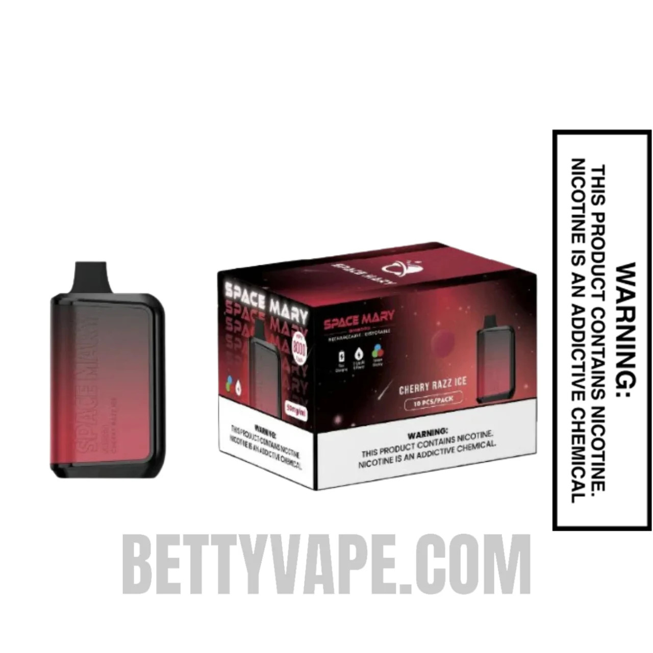 Space Mary Cherry Razz Ice SM8000 Disposable Vape with Bundle Pack