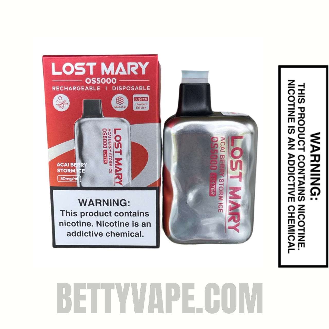 Acai Berry Storm Ice Lost Mary OS5000 Luster Edition Vape With Package Box Acai Berry Storm Ice Lost Mary OS5000 Luster Edition Vape With Package Box